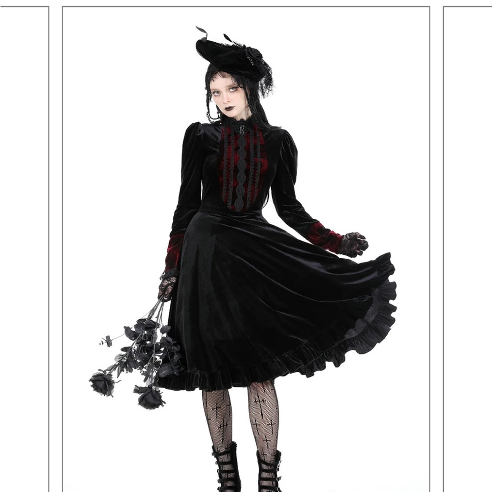 Scarlet Scars Velvet Midi Dress